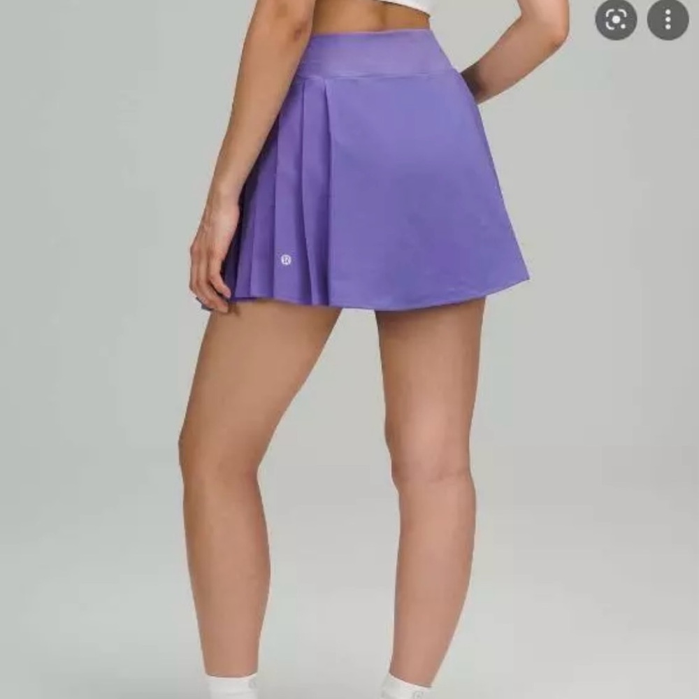 Lululemon Side Pleat HR Hi-Rise Purple Skirt Skort Pockets 8 Charged Indigo - Picture 5 of 7